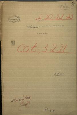 Traducción de dos cartas de Charles Washburn, dirigidas a Jose Berges, Ministro de Paraguay.