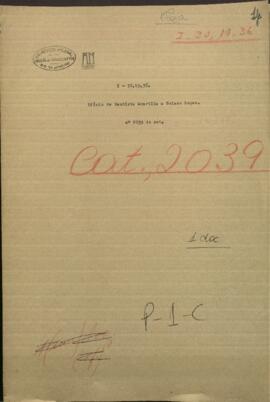 Oficio de Bautista Amarilla, al Presidente del Paraguay Francisco Solano López.