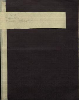 Minuta de Carta de Jose Berges, Ministro de Relac. Exteriores de Paraguay, a Gregorio Benítez.