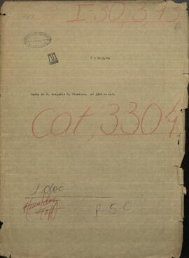 Carta de D. Gregorio G. Viscaino, dando noticias de las fuerzas brasileras, dirigida a Jose Berges, Ministro de Paraguay.