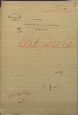 Oficio de Pedro Lucas Mendoza, dirigido al Presidente de Paraguay Francisco Solano López.