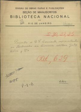 Propuesta de D.F. Sarmiento representantes en Montevideo de la editora Julio Belin.