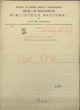 Oficio de Bonifacio Godoy al Ministro de Guerra y Marina de Paraguay, Luis Caminos.