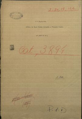 Oficio de Hans Fish, Ingeniero en Jefe de las Lineas telegráficas, dirigida al Mtro. de Guerra y Marina de Paraguay, Venancio López.