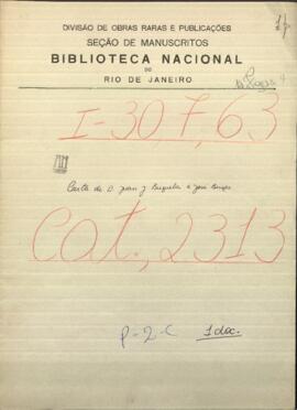 Carta de Juan Jose Brizuela, dirigida a Jose Berges, Ministro de Relaciones Exteriores de Paraguay.