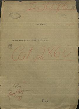 Una carta particular de Mr. Green,  Cónsul Gral. de Paraguay en Londres, dirigida a Jose Berges, Ministro de Relaciones Exteriores de Paraguay.