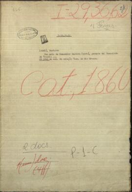 Una nota del Monseñor Gustave Izarié, Gerente del Consulado de Francia su fecha 30 de marzo, a José Berges.