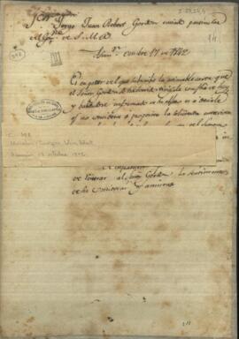 Carta dirigida a Georges John Gordon, sin firma del autor recusando el pedido de una entrevista personal hecha por él.