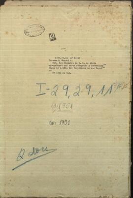 Nota del Ministro de Relaciones Exteriores de Chile acompañando una carta autógrafa y correspondiente copia de estilo del Presidente de esa República.