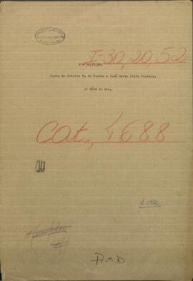 Carta de Dolores E. de Espora a José María Leite Pereira, Cónsul de Portugal en Paraguay.
