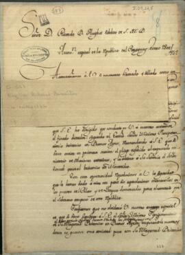 Correspondencia de Don Ricardo Bannister Hughes, súbdito británico con el supremo gobierno de la República del Paraguay.
