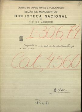 Fragmento de una carta de Mr. Washburn a Seward, sobre el fallecimiento del Presidente Mitre.