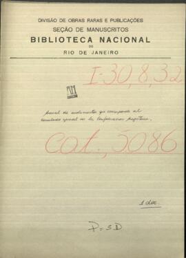 Arancel de emolumentos que corresponde al consulado general de la Confederación Argentina.