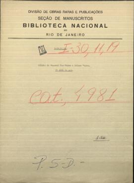 Oficio del General Martin Mc Mahon, Ministro americano en Paraguay a Francisco Solano López.