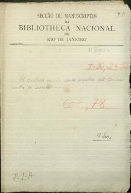 El Cabildo envía unos papeles del comandante de Corrientes sobre excesos de jurisdicción