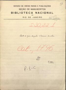 Cartas de Juan José Brizuela al Ministro de Relaciones Exteriores de Paraguay, Francisco Sánchez.