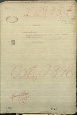 Una carta confidencial del Señor Cónsul en la Rca. Argentina, Jose Rufo Caminos, dirigida a Jose Berges, Ministro de Relaciones Exteriores de Paraguay.