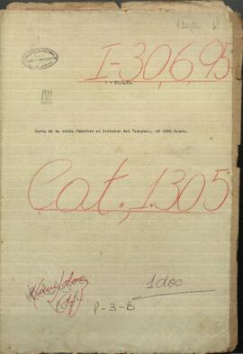 Carta de la Viuda Chevrier rotulada para el Señor Dictador del Paraguay.