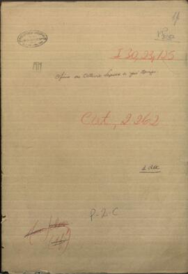 Oficio del Ministro Plenipotenciario de Uruguay, Octavio Lapido al Ministro de Paraguay, Jose Berges.