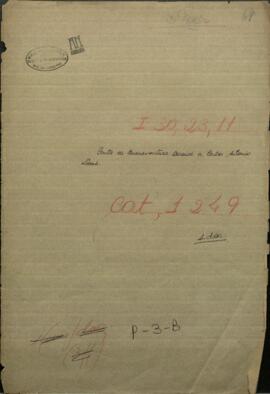 Carta del Cónsul de Paraguay en Buenos Aires, Buenaventura Decoud al Presidente Carlos Antonio Lopez.