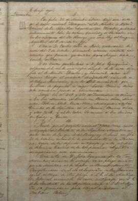 Oficio de José Berges Ministro de Relaciones Exteriores del Paraguay a Carlos Calvo.