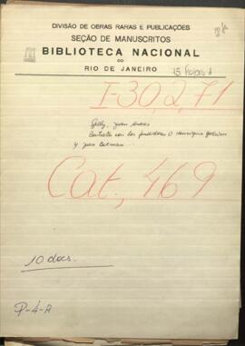 Contratos con los fundidores  Don Henrique Godwin y Juan Bekman y papeles concernientes al médico y cirujano Don Frederico Meister.