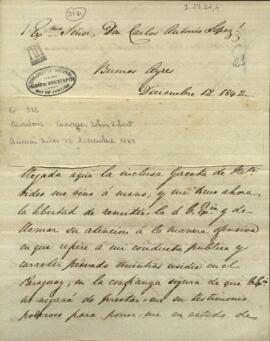 Carta de Georges John Robert Gordon a Carlos Antonio López, sobre las razones porque fue intimado al salir de ese país.