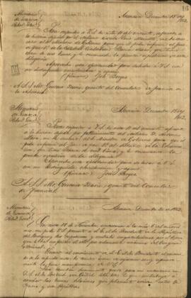 Oficio de José Berges Ministro de Relaciones Exteriores del Paraguay a Friedrich von Gulich, Encargado de Negocios de Prusia.