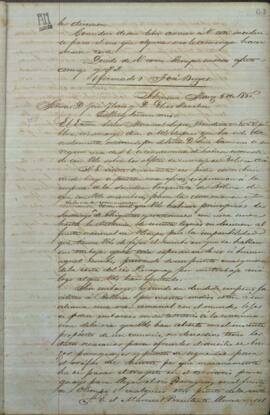 Carta de Jose Berges, Ministro de Relaciones Exteriores de Paraguay, a Jose Flores y Elias Sanchez.