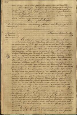 Oficio de José Berges, Ministro de Relaciones Exteriores de Paraguay, a Cesar Sauvan Vianna de Lima.