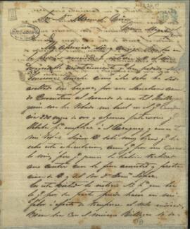 Carta de Demetrio Yeart informando a Manuel Peña enviado de Paraguay junto al gobierno de Buenos Aires del asalto y saqueo de su barco por una lancha correntina.