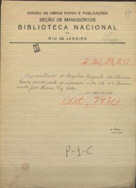 Representación de Leoplodo Augusto da Camara Lima, Inspector de Aduanas, sobre obras ejecutadas sin orden escrita.