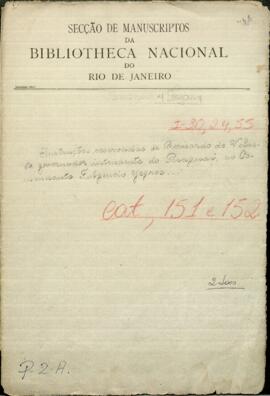 Instrucciones dadas a Manuel Atanasio Cabañas relativas a la marcha de las fuerzas paraguayas contra las de Buenos Aires