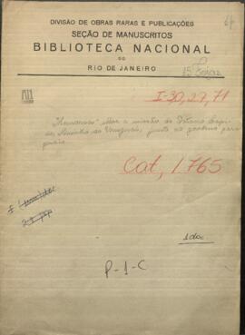 Memoria sobre la misión de Octavio Lapido, Ministro Residente de Uruguay.