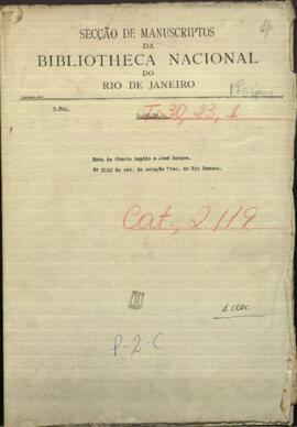 Nota de Octyavio Lapido, enviado extraordinario de Uruguay, en misión con el Paraguay a José Berges, Ministro de Relaciones Exteriores de Paraguay.