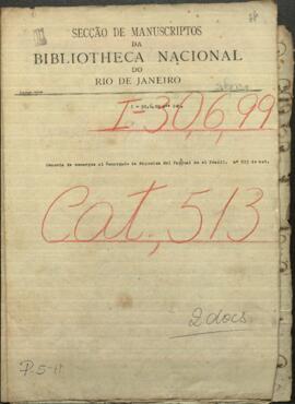 Memoria de encargos al encargado de negocios del Paraguay en el Brasil.