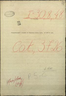 Decreto de Francisco Solano López, Pdte. de Paraguay, declarando la Guerra a la República Argentina.