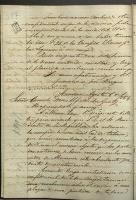 Carta de Jose Berges, Ministro de Relaciones Exteriores de Paraguay, a Alfred du Graty, Cónsul de Paraguay en Bruselas.