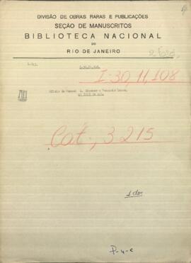 Oficio de Manuel Gimenez, Comandante de Fuerte Olimpo al Ministro de Guerra y Marina de Paraguay, Venancio López.