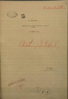 Oficio de Hans Fish, Ingeniero jefe de Linea telegráfica, dirigido al Ministro de Guerra y Marina de Paraguay, Venancio López.