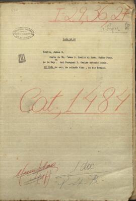 Carta de Mr. James B. Bowlin al Exmo. Señor Presidente de la República Don Carlos Antonio López.