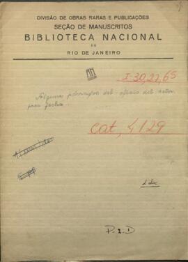 Algunos párrafos del oficio del Señor Presidente de Paraguay, Francisco Solano López.