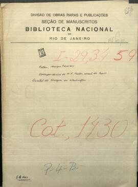 Correspondencia de Henrique Francisco Fallon, Cónsul de la República Oriental del Uruguay en Washington con José Berges.