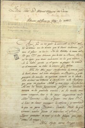 Carta de Carlos Antonio López, Presidente del Paraguay a Manuel Moreira de Castro, cónsul general de la República del Paraguay.