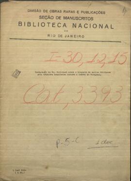 Nota sobre una declaración del Ministro de Italia en Argentina, Rafael Ulisse Barbolani, al Sr. James Oliver.