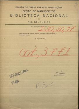 Telegramas del Ingeniero Robert Herman Von Fisher Treuenfeldt, contratado por el Gobierno paraguayo.