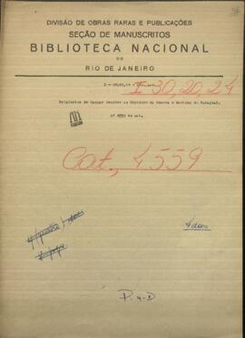 Relatos de Gaspar Benítez, Comandante de Guarnición Militar de Concepción.