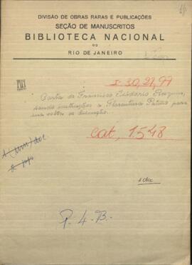 Carta de Francisco Isidoro Resquin, Comandante del campamento de Villa de Concepción, dando instrucciones a Florentina Patiño.