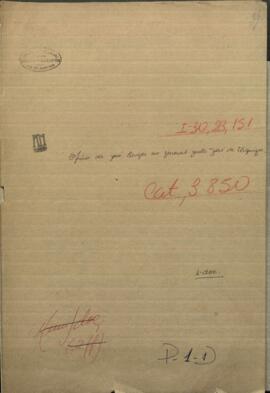 Oficio del Mtro. de Relaciones Exteriores de Paraguay, Jose Berges al Gobernador de Entre Ríos, Justo J. Urquiza.