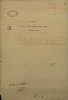 Oficio del Coronel Vicente Barrios, dirigido al Pdte. de Paraguay, Francisco Solano López.